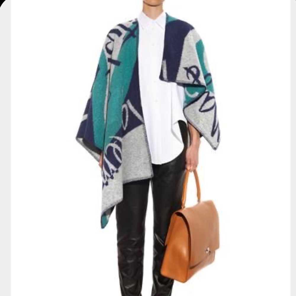 Burberry Prorsum Wool and Cashmere Poncho Cape